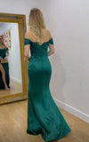 Discount Green Prom Dress, Off The Shoulder Evening Dress, Mermaid Party Dress With HZ0307