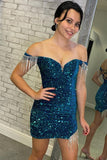2024 Senior Homecoming Dresses Sequined Tight Homecoming Dresses With Tassels, HZ0307