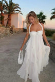 White Chiffon Ruffle Homecoming Dresses Sexy Party Dress, HZ0307