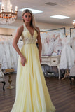 Yellow Halter Lace Applique Illusion Prom HZ0307