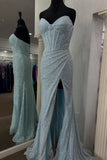 Sweetheart Light Blue Corset Long Dress with HZ0307