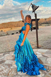Sexy Cross Top Ruffles Prom Dresses With HZ0307