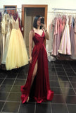 LTP1251,Red Prom Dresses,Satin Evening Dresses,Sheath Prom Formal HZ0307