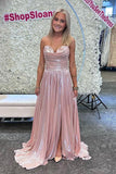 Strapless Gold Ruched A-line Long Formal HZ0307