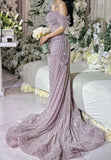 Beautiful Arab Wedding Dress, Off The Shoulder Sequins Prom Dress, Mermaid Dress For HZ0307