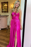 Halter Pleated Sheath Long Evening Prom Dresses HZ0307