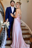 Pink Strapless Fitted Long Prom HZ0307