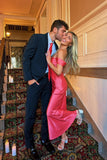 Off the Shoulder Coral Sheath Long Party HZ0307