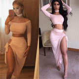 LTP1336,Sexy Pink Spandex Prom Evening Dresses Two Pieces Homecoming HZ0307
