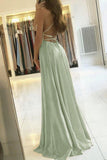 LTP0910,Cheap sage green satin prom dresses cross back long evening HZ0307