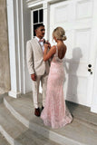 Square Neck Pink Appliques Tulle Fitted Prom HZ0307