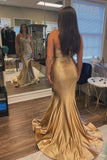 Swetheart Champagne Satin Mermaid Long Formal HZ0307