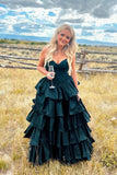 Sweetheart Fuchsia Ruffles A-line Formal HZ0307