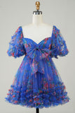 Princess Bubble Sleeves Ruffle Homecoming HZ0307