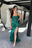 Green Appliques Straps Mermaid Formal HZ0307