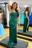 Green Appliques Straps Mermaid Formal HZ0307