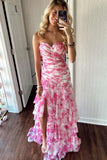Sweetheart Floral Ruched Ruched Long Formal HZ0307