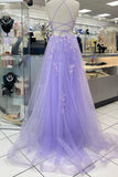 Straps Lavender Sequin Appliques A-line Formal HZ0307