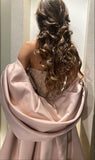 Luxury Champagne Beaded Sequins Bodycon Long Prom Dress With Pink HZ0307
