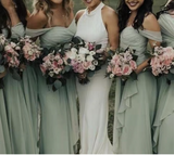 LTP1175,Mint Green Bridesmaid Dresses,Chiffon Bridesmaid Dress,Pleated Wedding Party HZ0307