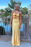 Knot Front Aqua Satin Fitted Long Party HZ0307