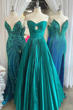 Strapless Hot Pink Ruched Keyhole A-line Prom HZ0307