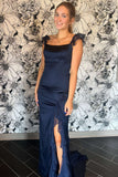 Green Satin and Chiffon Ruffle Fitted Long Formal HZ0307