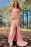 Green Satin and Chiffon Ruffle Fitted Long Formal HZ0307
