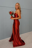Sweetheart Bustier Red Ruched Fitted Prom HZ0307