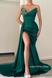 Sexy V-Neck Satin Prom Dress - Pleated Gown with HZ0307
