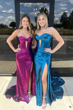Keyhole Purple Metallic Ruched Long Formal HZ0307
