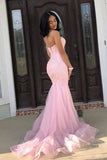 LTP09420,Romantic Pink Sweetheart Sleeveless Lace Mermaid Prom Dresses with HZ0307