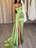 LTP1567,Chic green sweetheart satin long prom evening dresses with HZ0307