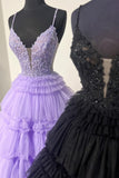 Straps Tulle Ruffle Long Formal HZ0307