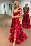 Sexy Cross Top Ruffles Prom Dresses With HZ0307