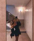 LTP0956,Black Off The Shoulder Short Homecoming Dress Mini Prom HZ0307