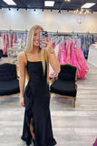 Straps Hot Pink Cowl Neck Fitted Prom Dress with HZ0307