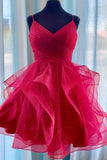 LTP1756, Spaghetti Straps Pleated A-Line Homecoming HZ0307