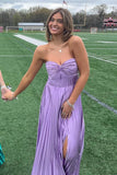 Twist Lavender Pleated A-line Prom HZ0307