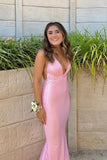Plunge Pink Mermaid Long Formal HZ0307