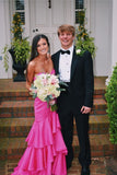 Twist Hot Pink Mermaid Ruffle Prom HZ0307