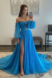 Sweetheart Red Chiffon Pleated A-line Long Prom HZ0307