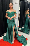 Off the Shoulder Wine Red Appliques Long Formal HZ0307