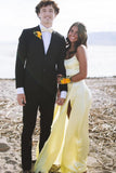 Straps Yellow Maxi Dress With HZ0307