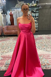 Strapless Sage Green Satin A-line Long Formal HZ0307