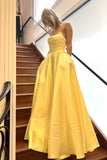 Strapless Sage Green Satin A-line Long Formal HZ0307