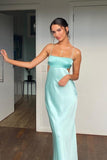 Straps Aqua Cutouts Maxi Dress with Cowl HZ0307