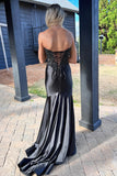 Sweetheart Black Appliques Mermaid Prom Dress with HZ0307