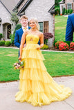 Orange Halter Tulle Tiered A-line Long Party HZ0307