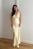 Empire V Neck Yellow Cowl Back Party HZ0307